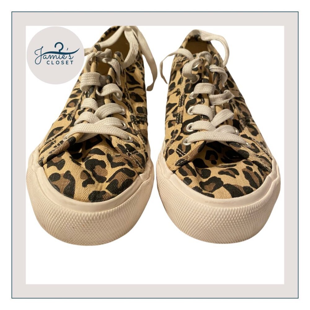 Leopard-Print Women's Canvas Sneakers – Size 8 🐆 - Picture 2 of 8